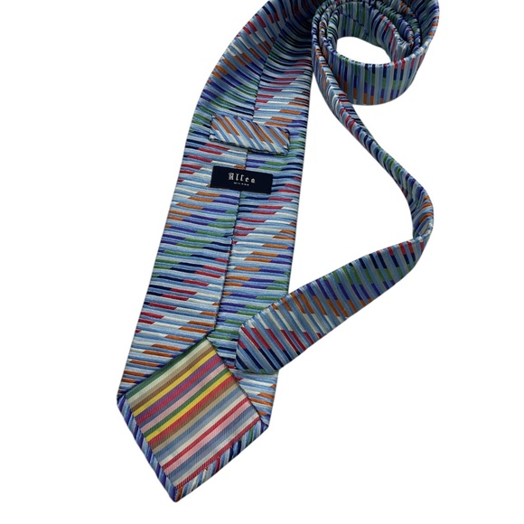 ALTEA Multicolor Geometric Silk LUXURY Tie ITALY - Picture 2 of 4
